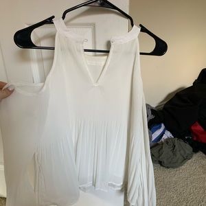 Hollister White Flowy Off the Shoulder Top